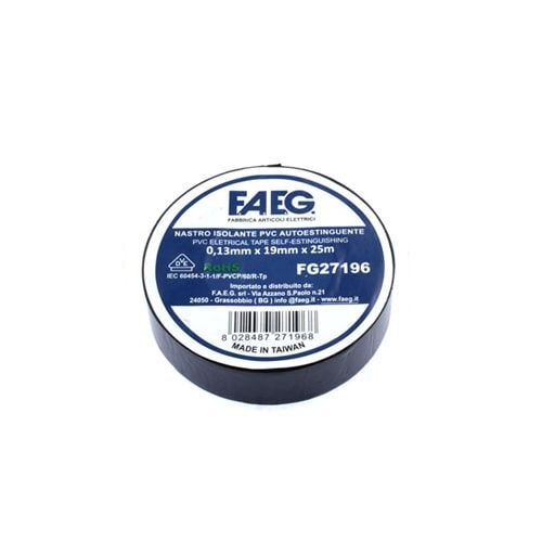 PVC Black Aislating Ribbon 25 Mt x 19 mm