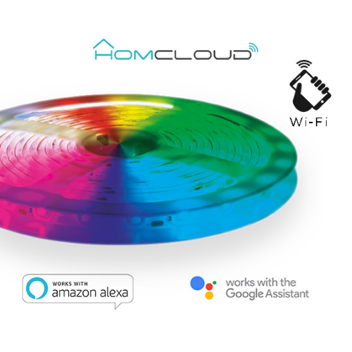 3M Wi-Fi RGB + hot white LED strip kit, dimmable 60led/m, 1200lm, 18w max, 12V outdoor ip54
