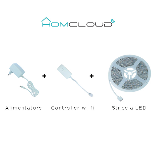 3M Wi-Fi RGB + hot white LED strip kit, dimmable 60led/m, 1200lm, 18w max, 12V outdoor ip54