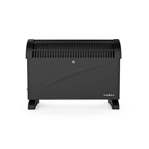 Chauffage de convection | 2000 W | 3 Paramètres de chaleur | Thermostat réglable | Protection réversible | Poignées intégrées | Noir