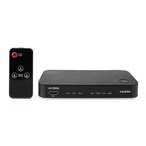 Digitaler Audiokonverter | Zwei Richtungen | Verbindungseingang: DC Power / 3 HDMI ™ Eingänge | Verbindungsausgabe: 1x 3,5 mm / 1x Toslink / 2x HDMI ™ Ausgang | Ohrkrise | Automatisch / Drücken Sie die Taste | Anthrazit