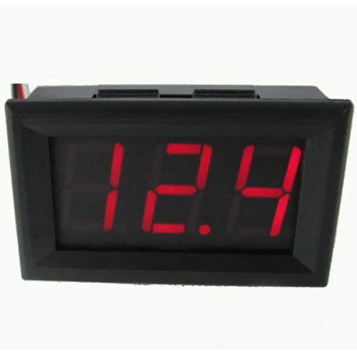 Voltometer from 4-30V DC digital panel 3 Red color 3-wires