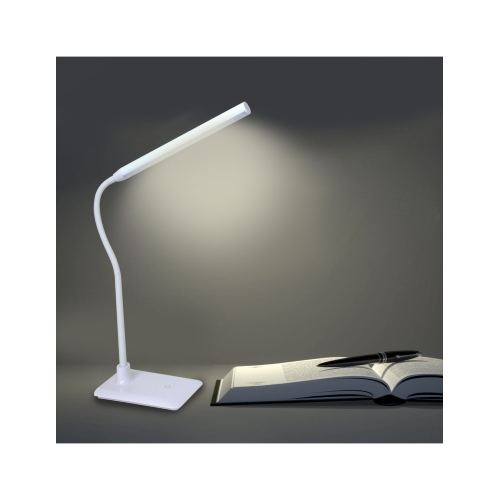 Lampe de table LED 6W blanche avec interrupteur tactile et alimentation