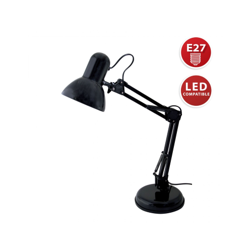 Lampe de table avec E27 Attaque Black double snodo Charleston Modèle