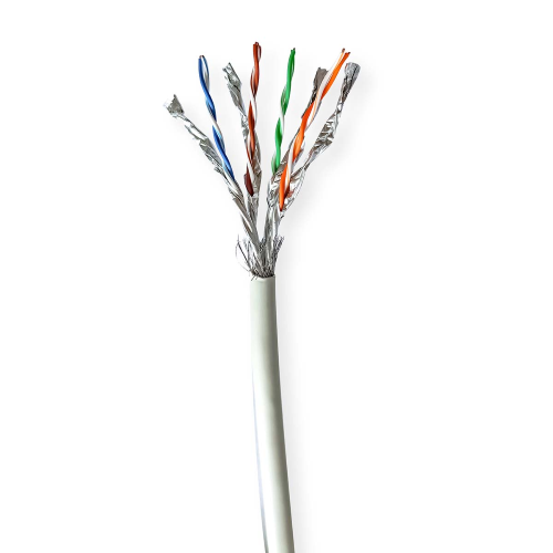 Câble réseau Rotolo | Cat7 | Solide | S / FTP | Cuivre | 100,0 m | Intérieur | Round | Lszh | Gris | Boite cadeau