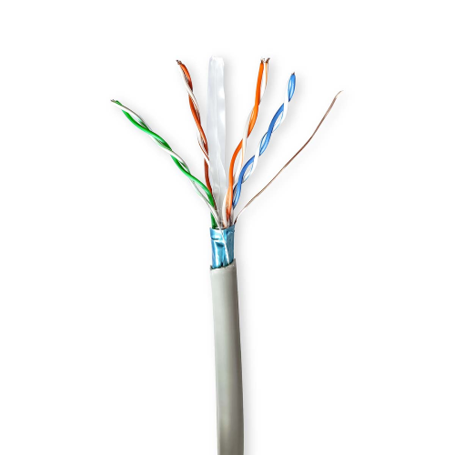Rotolo network cable | Cat6 | Rettered | F / UTP | CCA | 100.0 m | Interior | Round | PVC | Gray | Gift box