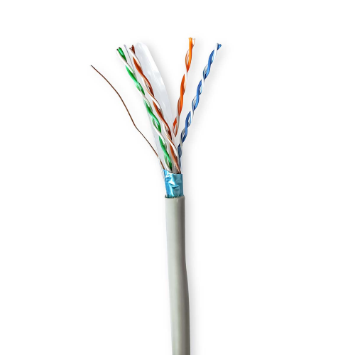Cable de red de Rotolo | Cat6 | Sólido | F / UTP | CCA | 100.0 m | Interior | Ronda | PVC | Gris | Caja de regalo