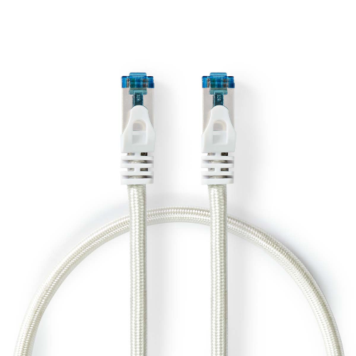 Katze 6a Kabel | S / ftp | RJ45 männlich | RJ45 männlich | 100,0 m | Hakenlos | Runde | Breaking / PVC | Silber | Pack mit Fenster