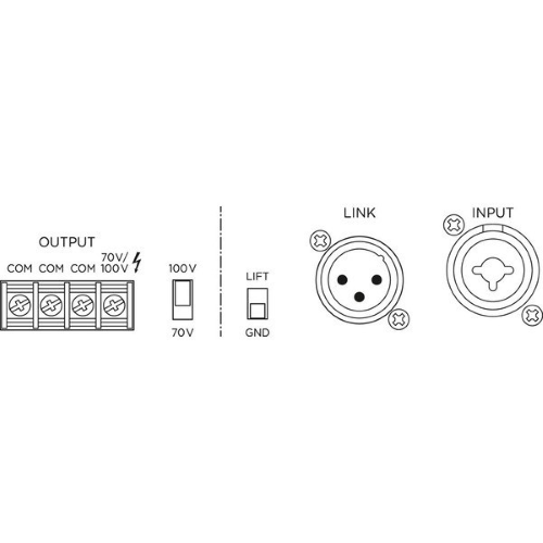 PA Mono 240W 220V 100V amplifier
