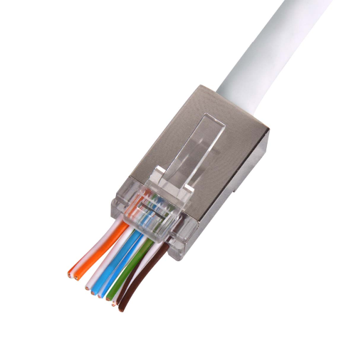 QCRJ45 CAT6 U / FTP 10 Connexion rapide U / FTP CAT6 CONNECTEUR DE DONNÉES RJ45 avec White Thule