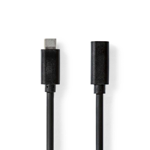 Cable USB | USB 3.2 1 de enero | USB-C ™ Hombre | USB-C ™ Femenina | 60 W | 4K@60Hz | 5 Gbps | Níquel chapado | 1.00 m | Ronda | PVC | Negro | Etiqueta