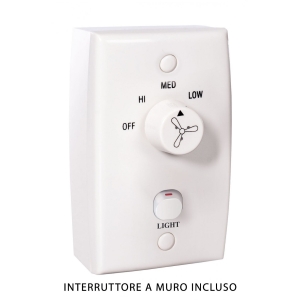 Ventilateur de plafond avec 3 lumière pâle de 120 cm avec interrupteur de vitesse et allumage de la lumière murale