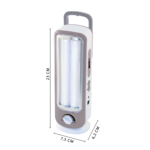 Lámpara de emergencia recargable 2 tuberías LED 300LM