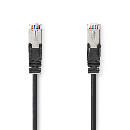 Câble Cat 5E | SF / UTP | RJ45 Mâle | RJ45 Mâle | 10,0 m | Round | PVC | Noir | Étiquette