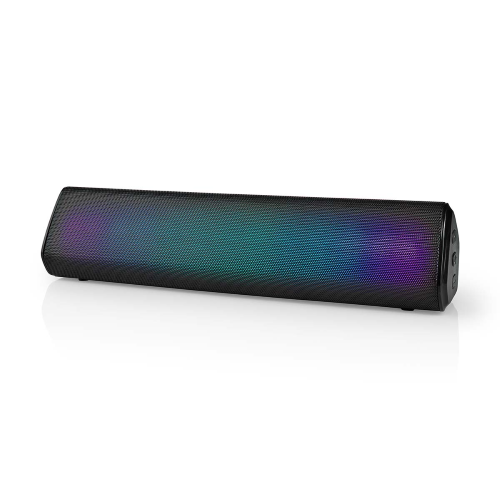 Haut-parleur Bluetooth® | Temps de reproduction de la batterie maximale: 6 heures | Table de conception | 18 W | Stéréo | Microphone construit | connectable | Noir