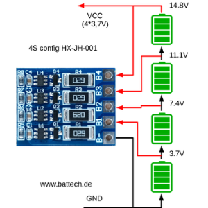 Refill Circuit for Lithium 3S/4S lithium battery balance