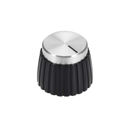 Bouton argent noir satinato avec pointe de référence et ligne dans la tête "D" Ø6 mm avec guide H19 mm l20mm