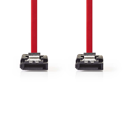 SATA CABLE | 1.5 Gbps | 7 -pin Sata female | 7 -pin Sata female | Nickel plated | 0.50 m | Flat | PVC | Red | Box