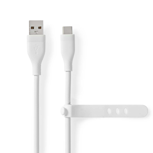 Cavo USB | USB 2.0 | USB-A Maschio | USB-C™ Maschio | 15 W | 480 Mbps | Placcato nickel | 1.50 m | Tondo | Silicone | Bianco | Scatola
