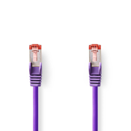 Cavo Cat 6 | RJ45 maschio | RJ45 maschio | S / FTP | 1.00 m | Tondo | LSZH | Viola | Label