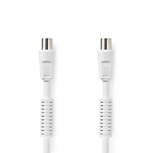 Cable coaxial | IEC (coaxial) hombre | IEC (coaxial) mujer | Níquel chapado | 120 dB | 75 ohm | Esquema Quad Quad | 5.00 m | Ronda | PVC | Blanco | Etiqueta