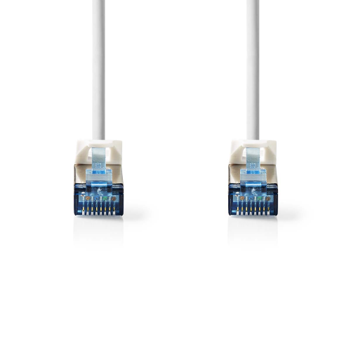 CAT 6A CABLE | S / ftp | RJ45 Hombre | RJ45 Hombre | 2.00 m | Sin inconveniente | Ronda | LSZH | Blanco | Etiqueta