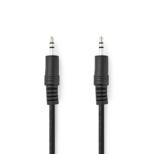 Câble audio stéréo | Mâle de 3,5 mm | Mâle de 3,5 mm | Nickel plaqué | 1,00 m | Round | Noir | Étiquette