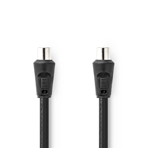 Koaxialkabel | IEC (koaxial) männlich | IEC (koaxial) männlich | Nickel plattiert | 90 dB | 75 Ohm | Doppelbildschirm | 1,50 m | Runde | PVC | Schwarz | Etikett