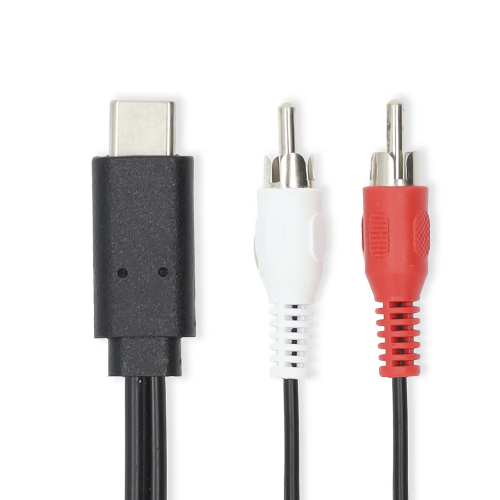 Adattatore USB-C™ | USB 3.2 Gen 1 | USB-C™ Maschio | 2x maschio RCA | 1.00 m | Tondo | Placcato nickel | PVC | Nero | Label
