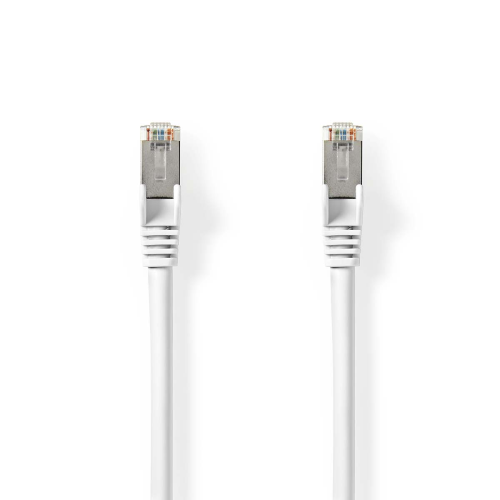 Netzwerkkabelkatze 8.1 | S / ftp | RJ45 männlich | RJ45 männlich | 3,00 m | Runde | Lszh | Weiß | Etikett