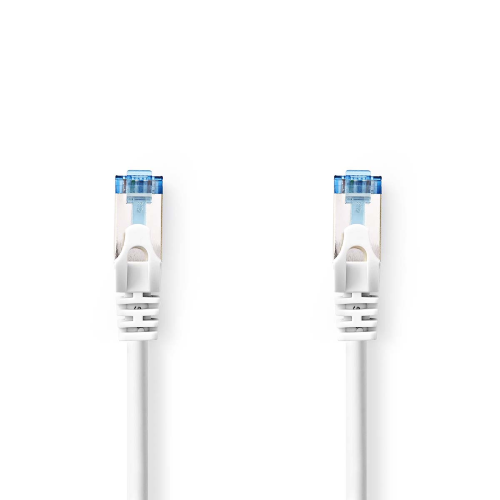 Cat6a -Netzwerkkabel | S / ftp | RJ45 männlich | RJ45 männlich | 1,00 m | Hakenlos | Runde | Lszh | Weiß | Etikett