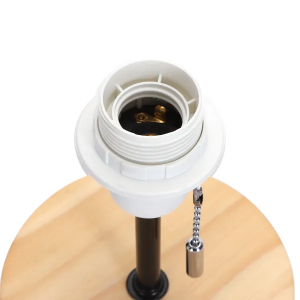 LAMPADA DA TAVOLO IN LEGNO CON DOPPIA PRESA USB 220-240v MAX 40W E27 (Lampadina non inclusa)