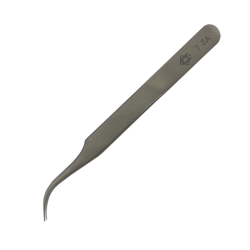 Pinzette con punte curve molto fini per una facile presa in spazi ristretti
