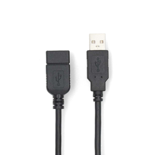 Cavo USB | USB 2.0 | USB-A Maschio | USB-A Femmina | 480 Mbps | Placcato nickel | 3.00 m | Tondo | PVC | Nero | Label