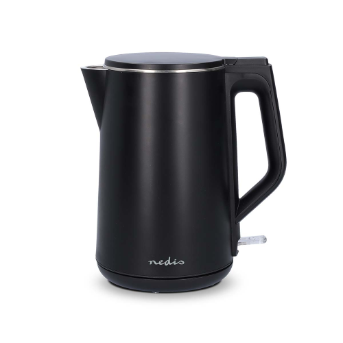 Bollitore elettrico | 1.5 l | Plastica | Nero | Ruotabile di 360 gradi | Elemento riscaldante nascosto | Controller Strix® | Protezione da bollitura a secco