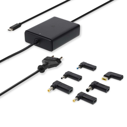 Adattatore PC Portatile | GaN | 65 W | 5 / 9 / 12 / 15 / 20 V DC | 2.4 / 3.0 / 3.25 A | Usato per: Bloc notes / Smartphone / Tablet | Euro / Tipo-C (CEE 7/16)