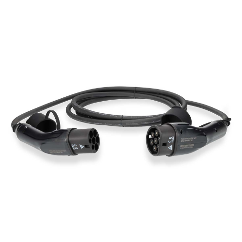 Cavo per veicoli elettrici | Cable Type 2 | 16 A | 11000 W | 3 fasi | 5.00 m | Nero | Confezione regalo