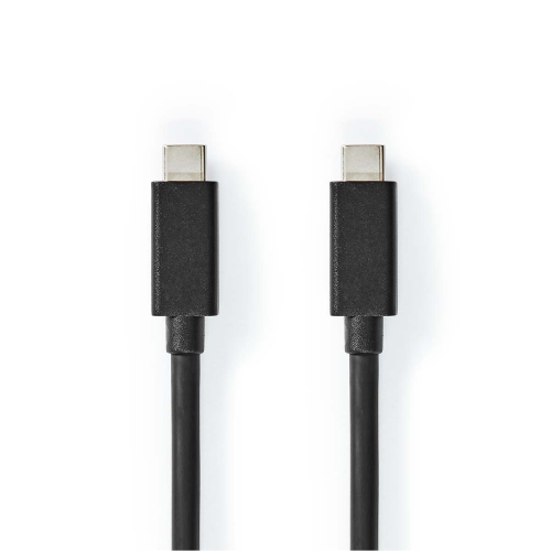 Cavo USB | USB 3.2 Gen 2x2 | USB-C™ Maschio | USB-C™ Maschio | 100 W | 4K@60Hz | 20 Gbps | Placcato nickel | 1.00 m | Tondo | PVC | Nero | Label