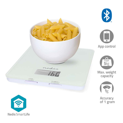 Bilancia da cucina SmartLife | Bluetooth® | Plastica / Vetro | Bianco