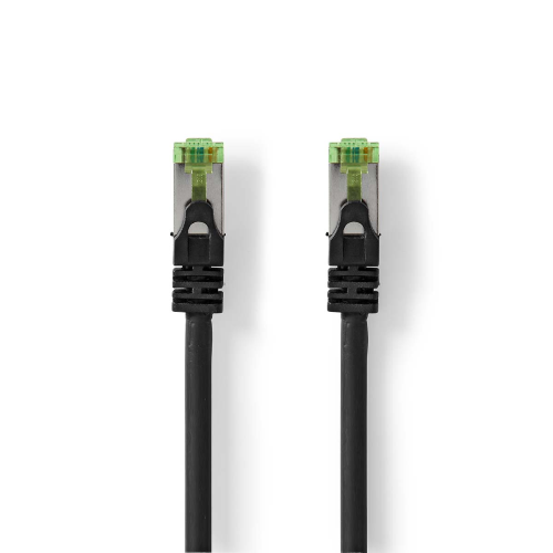 Cavo di rete CAT7 | S / FTP | RJ45 maschio | RJ45 maschio | 1.00 m | Snagless | Tondo | LSZH | Nero | Label
