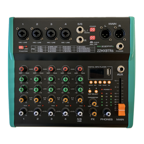 MIXER STEREO 6 CH MULTIEFFETTO DSP BLUETOOTH E SCHEDA AUDIO