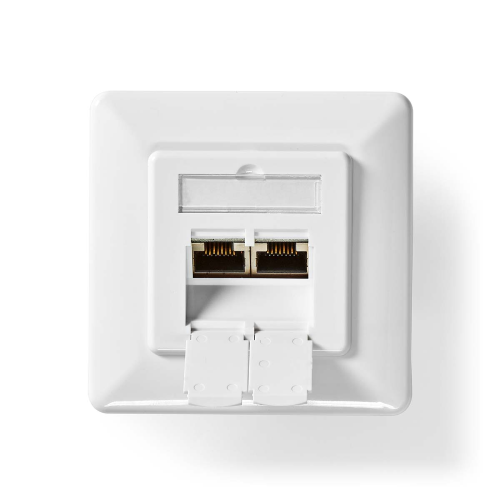 Scatola di rete a muro | a parete | 2-Port port(s) | CAT6 | Dritta | Femmina | Placcato oro | PVC | Bianco | Scatola