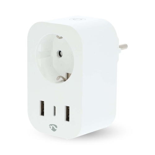 SmartLife Presa a muro | Wi-Fi | Misuratore di potenza | 3680 W | Type F (CEE 7/7) / 1x USB-C™ / 2x USB | 0 - 55 °C | Android™ / IOS | Bianco | 1 pz.