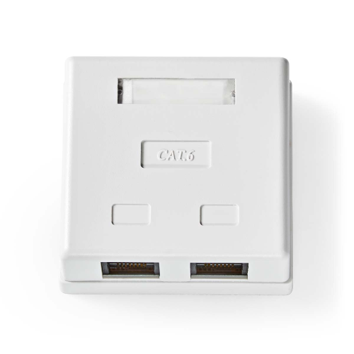 Scatola di rete a muro | Sul muro | 2-Port port(s) | UTP CAT6 | Dritta | Femmina | Placcato oro | PVC | Bianco | Scatola