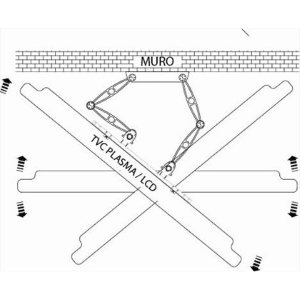 SUPPORTO FLAT-TV DA PARETE 40"-60" TRIPLO SNODO 45kg max