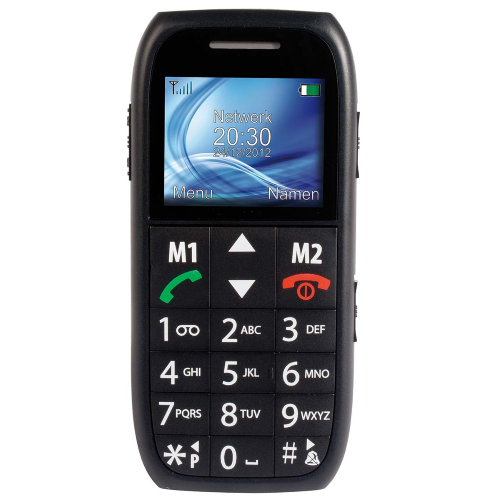 FM-7500 Semplice telefono cellulare per anziani con pulsante antipanico SOS nero