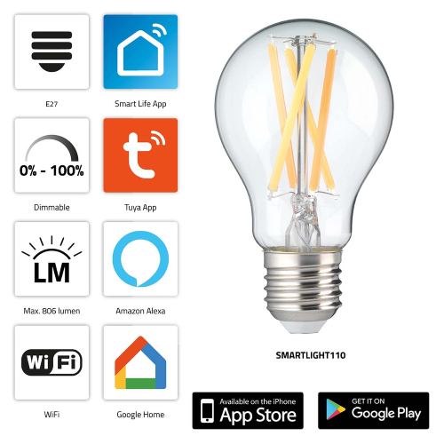SMARTLIGHT110 Lampada LED a filamento intelligente con Wi-Fi