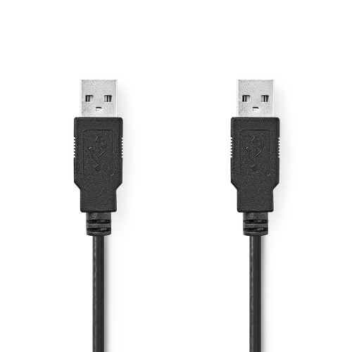 Cavo USB | USB 2.0 | USB-A Maschio | USB-A Maschio | 480 Mbps | Placcato nickel | 1.00 m | Tondo | PVC | Nero | Label