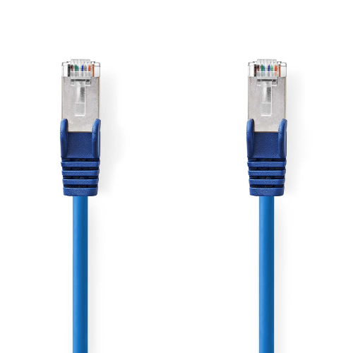 Cavo di rete CAT5e | SF / UTP | RJ45 maschio | RJ45 maschio | 15.0 m | Tondo | PVC | Blu | Label