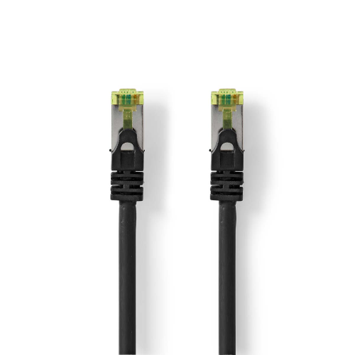Cavo di rete CAT7 | S / FTP | RJ45 maschio | RJ45 maschio | 0.50 m | Snagless | Tondo | LSZH | Nero | Label